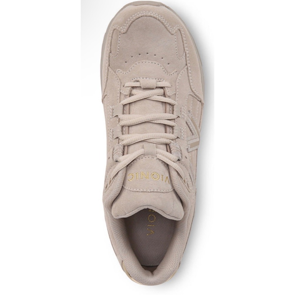 Vionic 23Walk 2.0 Womens 8.5 Wide Walking Shoes Sand Suede Gold Sneakers J0683L - Picture 5 of 6
